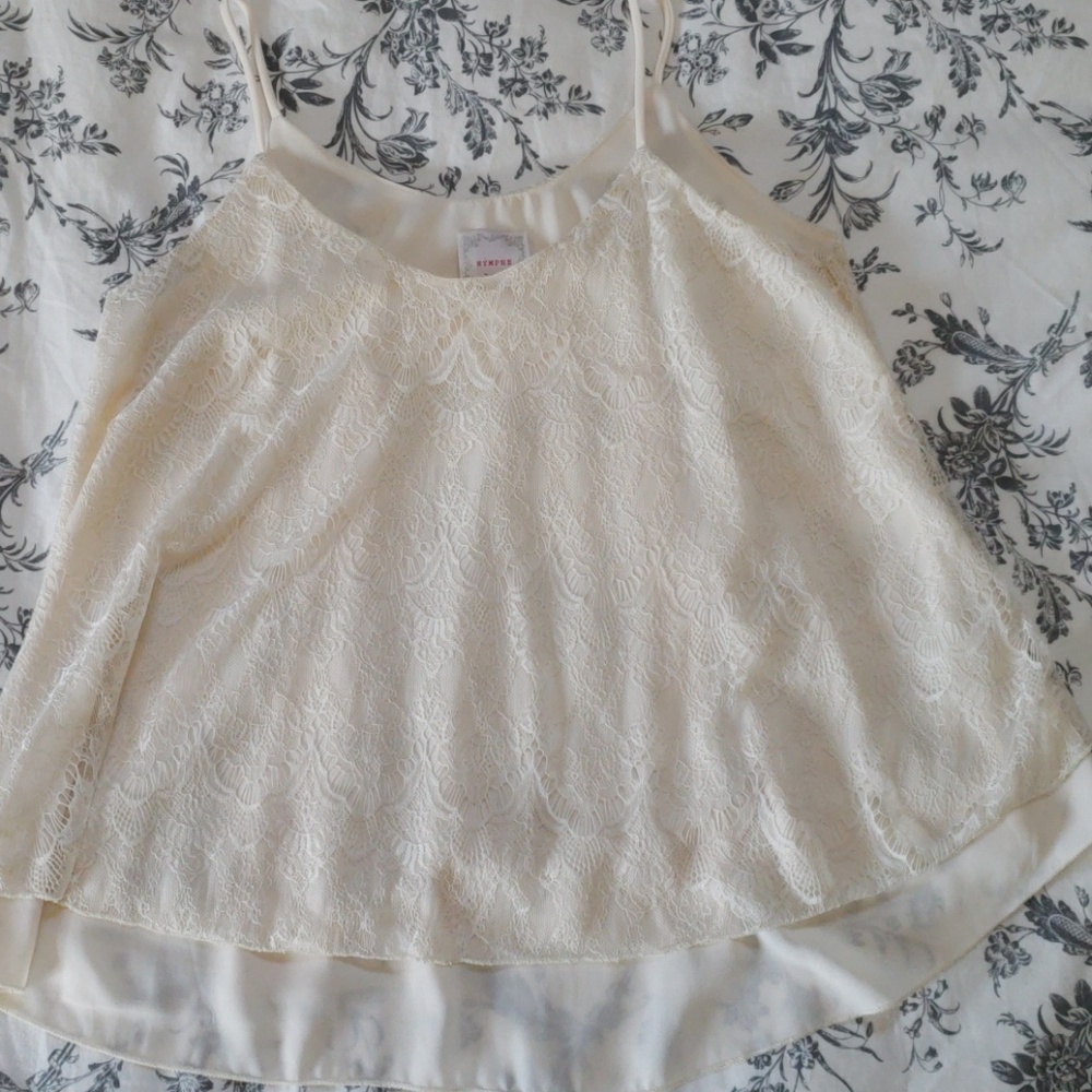 Lace overlay tank top